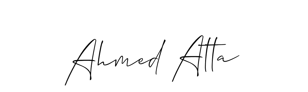 Make a beautiful signature design for name Ahmed Atta. With this signature (Allison_Script) style, you can create a handwritten signature for free. Ahmed Atta signature style 2 images and pictures png