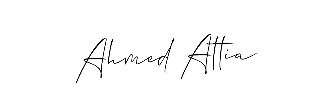 Use a signature maker to create a handwritten signature online. With this signature software, you can design (Allison_Script) your own signature for name Ahmed Attia. Ahmed Attia signature style 2 images and pictures png