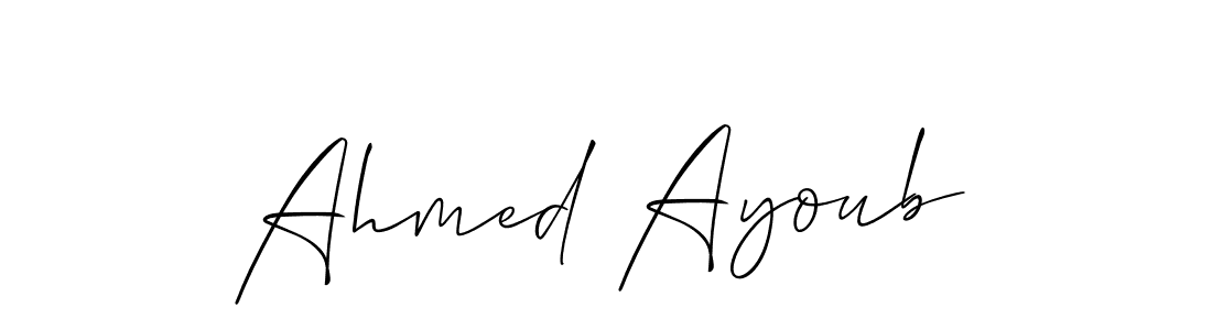 Make a beautiful signature design for name Ahmed Ayoub. With this signature (Allison_Script) style, you can create a handwritten signature for free. Ahmed Ayoub signature style 2 images and pictures png