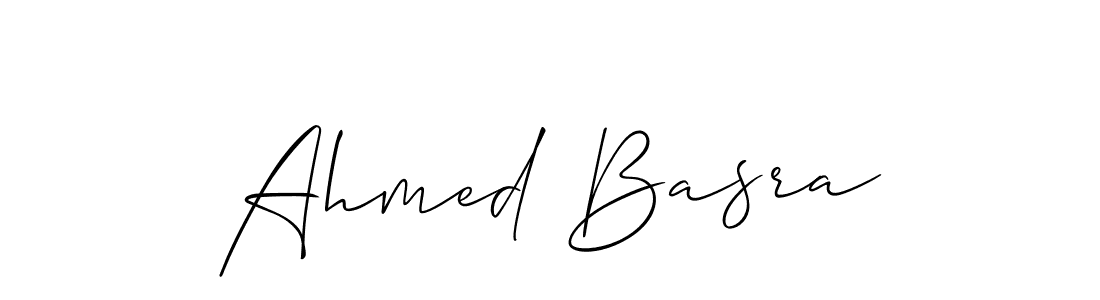 Make a beautiful signature design for name Ahmed Basra. With this signature (Allison_Script) style, you can create a handwritten signature for free. Ahmed Basra signature style 2 images and pictures png
