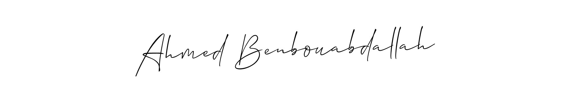 Design your own signature with our free online signature maker. With this signature software, you can create a handwritten (Allison_Script) signature for name Ahmed Benbouabdallah. Ahmed Benbouabdallah signature style 2 images and pictures png