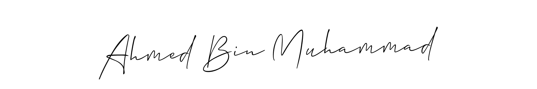 How to make Ahmed Bin Muhammad name signature. Use Allison_Script style for creating short signs online. This is the latest handwritten sign. Ahmed Bin Muhammad signature style 2 images and pictures png