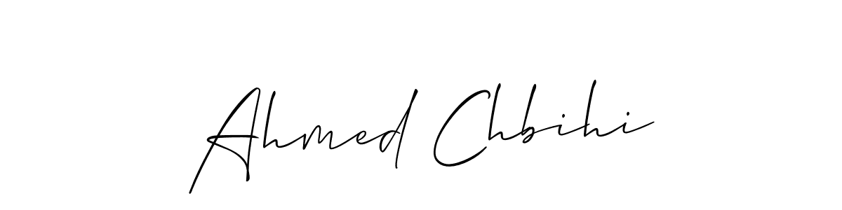 if you are searching for the best signature style for your name Ahmed Chbihi. so please give up your signature search. here we have designed multiple signature styles  using Allison_Script. Ahmed Chbihi signature style 2 images and pictures png