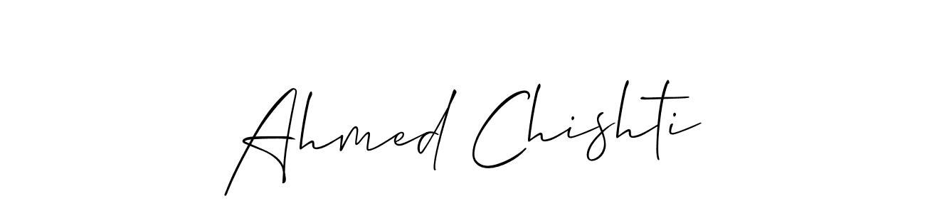 The best way (Allison_Script) to make a short signature is to pick only two or three words in your name. The name Ahmed Chishti include a total of six letters. For converting this name. Ahmed Chishti signature style 2 images and pictures png