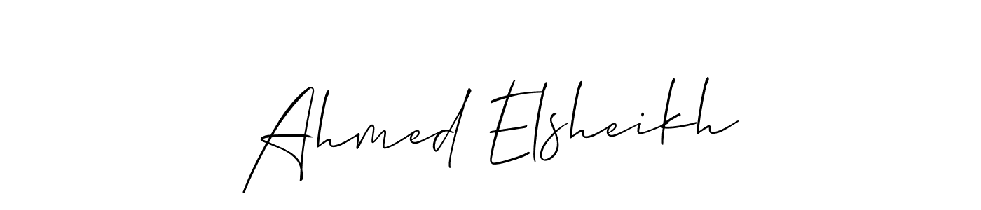 Use a signature maker to create a handwritten signature online. With this signature software, you can design (Allison_Script) your own signature for name Ahmed Elsheikh. Ahmed Elsheikh signature style 2 images and pictures png