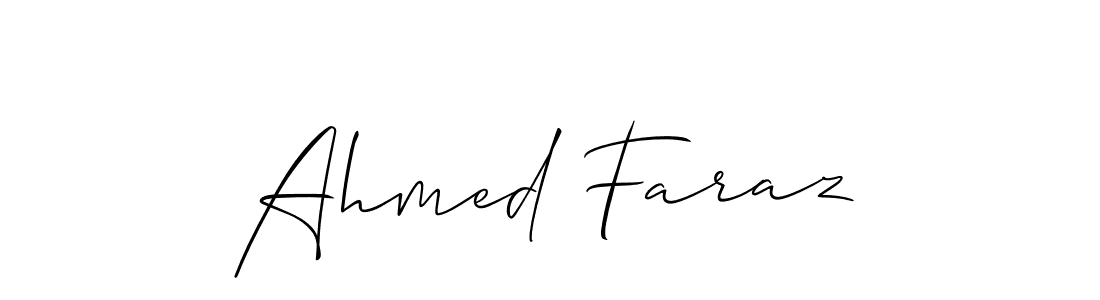 How to make Ahmed Faraz name signature. Use Allison_Script style for creating short signs online. This is the latest handwritten sign. Ahmed Faraz signature style 2 images and pictures png