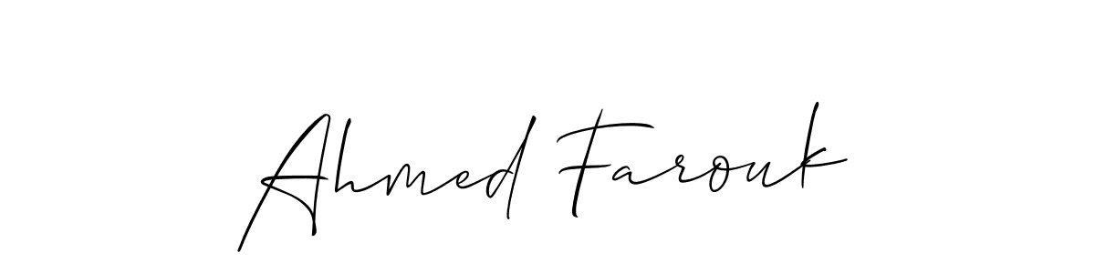 Create a beautiful signature design for name Ahmed Farouk. With this signature (Allison_Script) fonts, you can make a handwritten signature for free. Ahmed Farouk signature style 2 images and pictures png