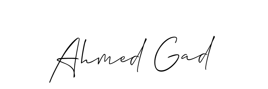 You should practise on your own different ways (Allison_Script) to write your name (Ahmed Gad) in signature. don't let someone else do it for you. Ahmed Gad signature style 2 images and pictures png