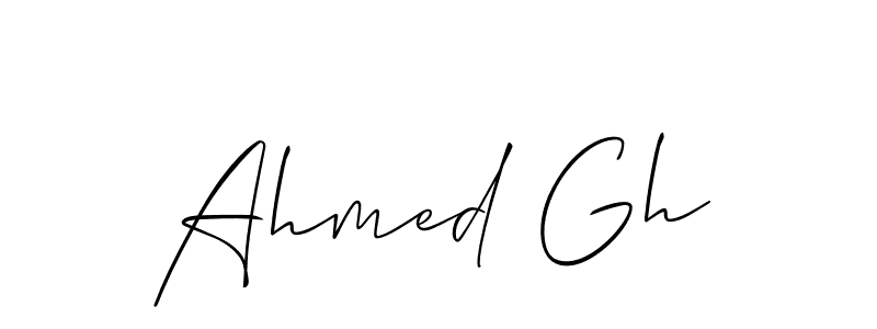 Also we have Ahmed Gh name is the best signature style. Create professional handwritten signature collection using Allison_Script autograph style. Ahmed Gh signature style 2 images and pictures png