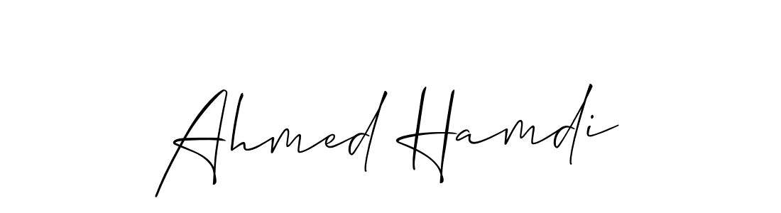 How to make Ahmed Hamdi name signature. Use Allison_Script style for creating short signs online. This is the latest handwritten sign. Ahmed Hamdi signature style 2 images and pictures png