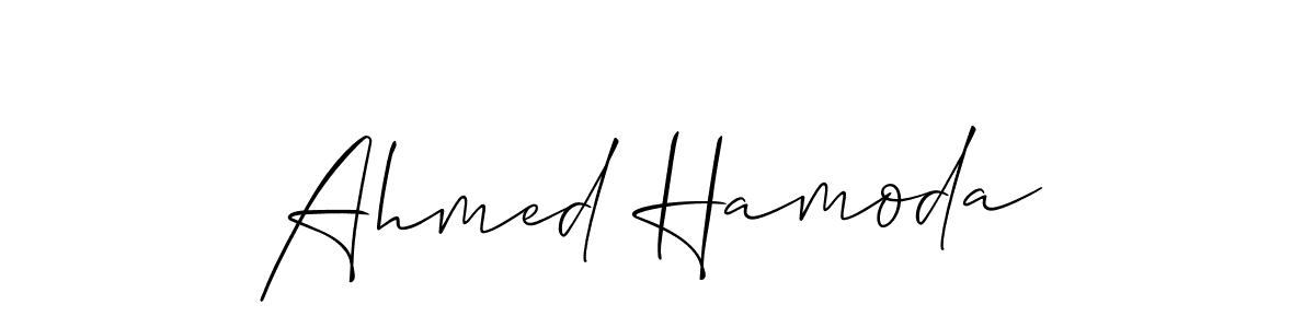 Make a beautiful signature design for name Ahmed Hamoda. With this signature (Allison_Script) style, you can create a handwritten signature for free. Ahmed Hamoda signature style 2 images and pictures png