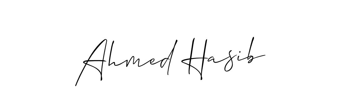 How to make Ahmed Hasib name signature. Use Allison_Script style for creating short signs online. This is the latest handwritten sign. Ahmed Hasib signature style 2 images and pictures png