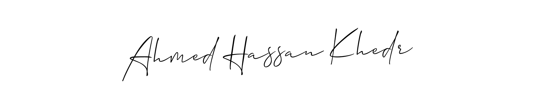 The best way (Allison_Script) to make a short signature is to pick only two or three words in your name. The name Ahmed Hassan Khedr include a total of six letters. For converting this name. Ahmed Hassan Khedr signature style 2 images and pictures png