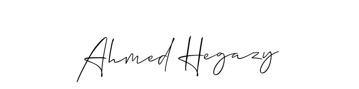 Also we have Ahmed Hegazy name is the best signature style. Create professional handwritten signature collection using Allison_Script autograph style. Ahmed Hegazy signature style 2 images and pictures png