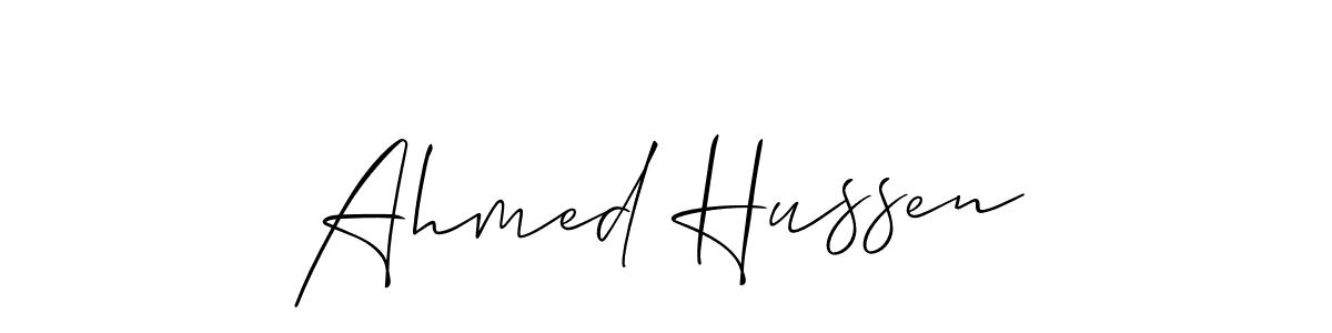 How to Draw Ahmed Hussen signature style? Allison_Script is a latest design signature styles for name Ahmed Hussen. Ahmed Hussen signature style 2 images and pictures png