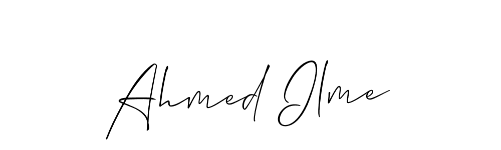 How to Draw Ahmed Ilme signature style? Allison_Script is a latest design signature styles for name Ahmed Ilme. Ahmed Ilme signature style 2 images and pictures png