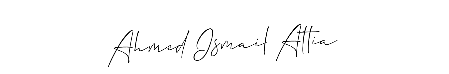 Use a signature maker to create a handwritten signature online. With this signature software, you can design (Allison_Script) your own signature for name Ahmed Ismail Attia. Ahmed Ismail Attia signature style 2 images and pictures png