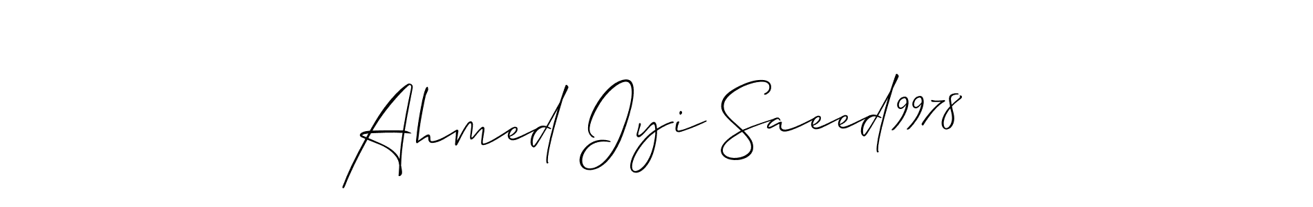 Make a short Ahmed Iyi Saeed9978 signature style. Manage your documents anywhere anytime using Allison_Script. Create and add eSignatures, submit forms, share and send files easily. Ahmed Iyi Saeed9978 signature style 2 images and pictures png