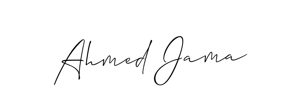 Create a beautiful signature design for name Ahmed Jama. With this signature (Allison_Script) fonts, you can make a handwritten signature for free. Ahmed Jama signature style 2 images and pictures png