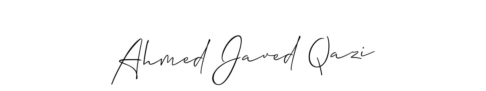 It looks lik you need a new signature style for name Ahmed Javed Qazi. Design unique handwritten (Allison_Script) signature with our free signature maker in just a few clicks. Ahmed Javed Qazi signature style 2 images and pictures png