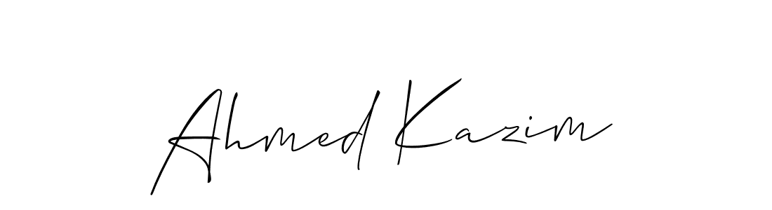 You should practise on your own different ways (Allison_Script) to write your name (Ahmed Kazim) in signature. don't let someone else do it for you. Ahmed Kazim signature style 2 images and pictures png