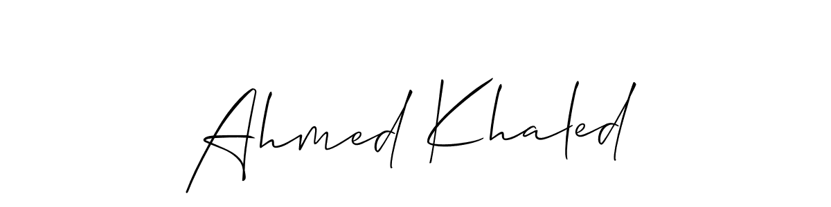 Also You can easily find your signature by using the search form. We will create Ahmed Khaled name handwritten signature images for you free of cost using Allison_Script sign style. Ahmed Khaled signature style 2 images and pictures png