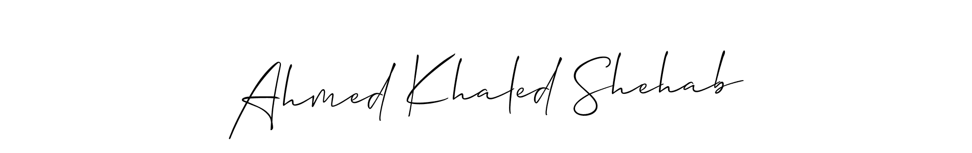 Allison_Script is a professional signature style that is perfect for those who want to add a touch of class to their signature. It is also a great choice for those who want to make their signature more unique. Get Ahmed Khaled Shehab name to fancy signature for free. Ahmed Khaled Shehab signature style 2 images and pictures png