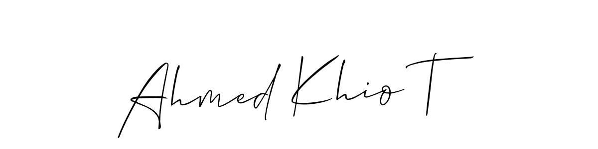 This is the best signature style for the Ahmed Khio T name. Also you like these signature font (Allison_Script). Mix name signature. Ahmed Khio T signature style 2 images and pictures png