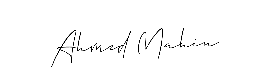 The best way (Allison_Script) to make a short signature is to pick only two or three words in your name. The name Ahmed Mahin include a total of six letters. For converting this name. Ahmed Mahin signature style 2 images and pictures png