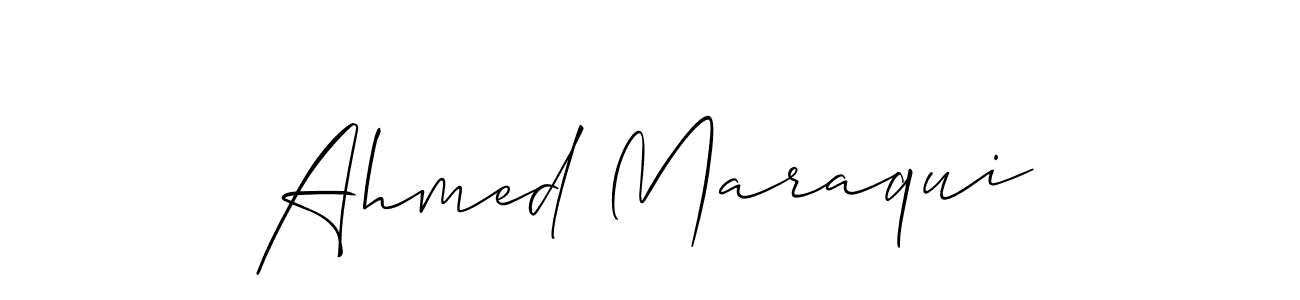 Make a beautiful signature design for name Ahmed Maraqui. With this signature (Allison_Script) style, you can create a handwritten signature for free. Ahmed Maraqui signature style 2 images and pictures png