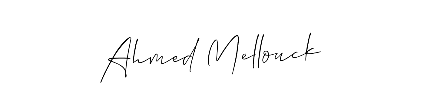 Ahmed Mellouck stylish signature style. Best Handwritten Sign (Allison_Script) for my name. Handwritten Signature Collection Ideas for my name Ahmed Mellouck. Ahmed Mellouck signature style 2 images and pictures png