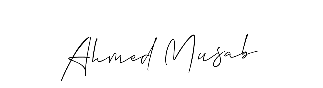 You should practise on your own different ways (Allison_Script) to write your name (Ahmed Musab) in signature. don't let someone else do it for you. Ahmed Musab signature style 2 images and pictures png