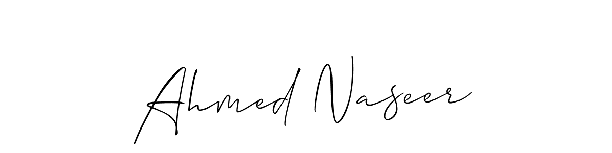 Also we have Ahmed Naseer name is the best signature style. Create professional handwritten signature collection using Allison_Script autograph style. Ahmed Naseer signature style 2 images and pictures png