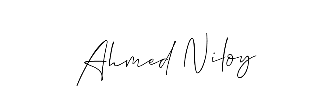 How to make Ahmed Niloy name signature. Use Allison_Script style for creating short signs online. This is the latest handwritten sign. Ahmed Niloy signature style 2 images and pictures png