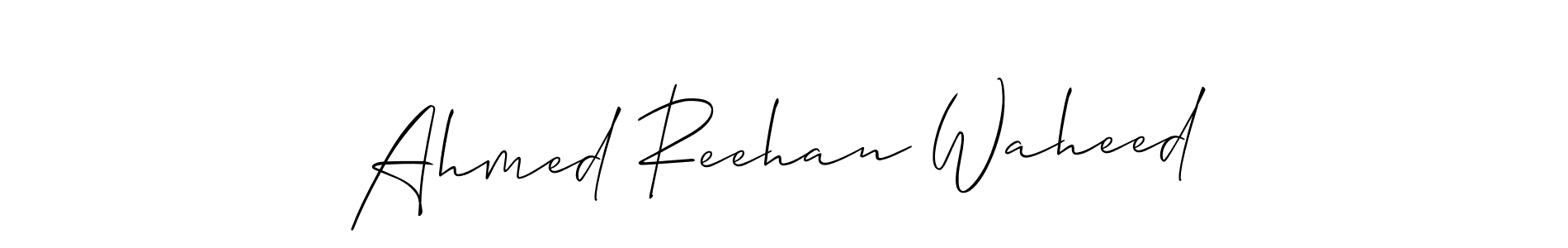 This is the best signature style for the Ahmed Reehan Waheed name. Also you like these signature font (Allison_Script). Mix name signature. Ahmed Reehan Waheed signature style 2 images and pictures png