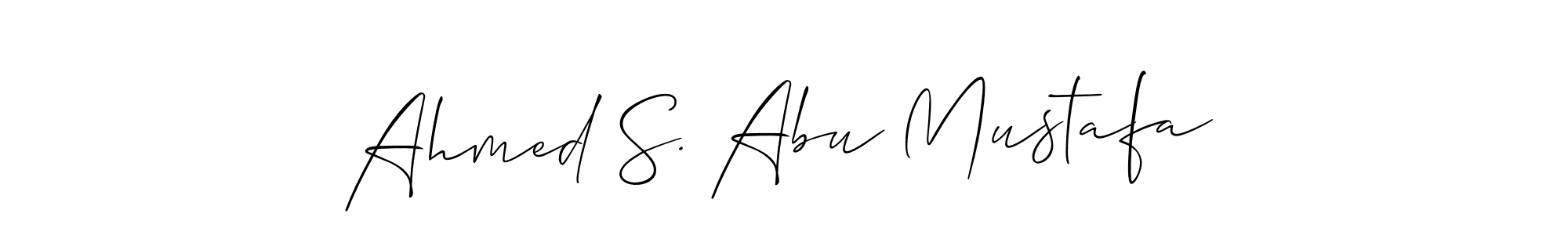 This is the best signature style for the Ahmed S. Abu Mustafa name. Also you like these signature font (Allison_Script). Mix name signature. Ahmed S. Abu Mustafa signature style 2 images and pictures png