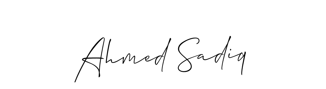Design your own signature with our free online signature maker. With this signature software, you can create a handwritten (Allison_Script) signature for name Ahmed Sadiq. Ahmed Sadiq signature style 2 images and pictures png