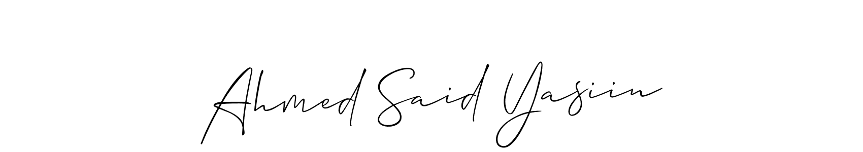 How to make Ahmed Said Yasiin name signature. Use Allison_Script style for creating short signs online. This is the latest handwritten sign. Ahmed Said Yasiin signature style 2 images and pictures png