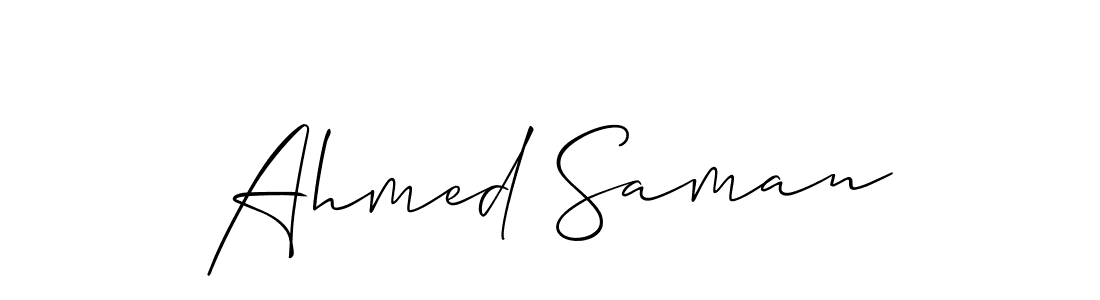 Make a beautiful signature design for name Ahmed Saman. With this signature (Allison_Script) style, you can create a handwritten signature for free. Ahmed Saman signature style 2 images and pictures png