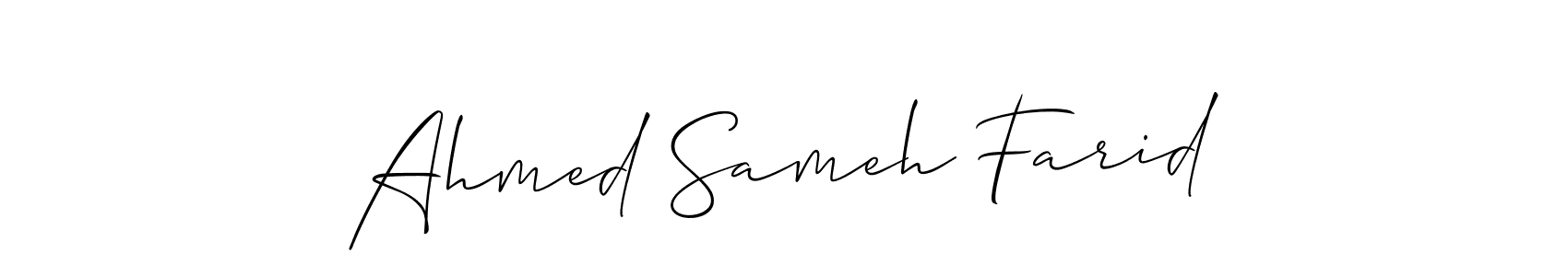 Make a beautiful signature design for name Ahmed Sameh Farid. With this signature (Allison_Script) style, you can create a handwritten signature for free. Ahmed Sameh Farid signature style 2 images and pictures png