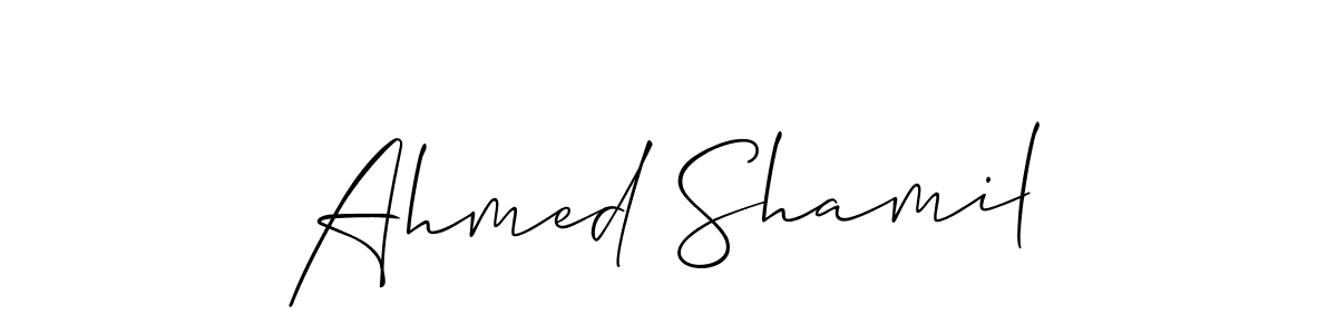 It looks lik you need a new signature style for name Ahmed Shamil. Design unique handwritten (Allison_Script) signature with our free signature maker in just a few clicks. Ahmed Shamil signature style 2 images and pictures png