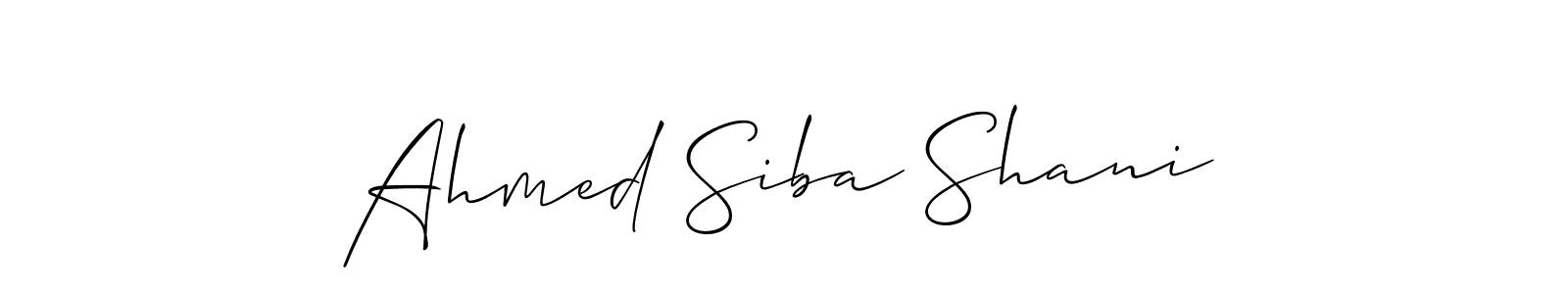 This is the best signature style for the Ahmed Siba Shani name. Also you like these signature font (Allison_Script). Mix name signature. Ahmed Siba Shani signature style 2 images and pictures png
