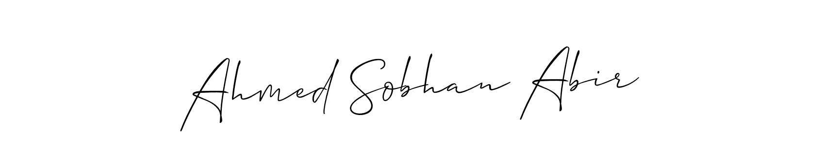 Design your own signature with our free online signature maker. With this signature software, you can create a handwritten (Allison_Script) signature for name Ahmed Sobhan Abir. Ahmed Sobhan Abir signature style 2 images and pictures png