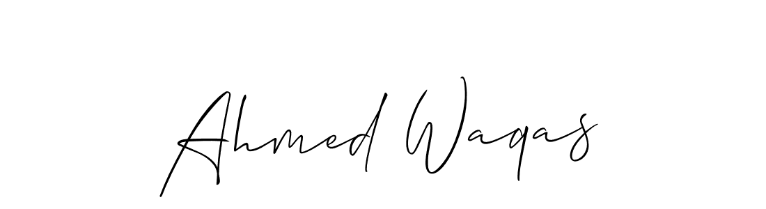 This is the best signature style for the Ahmed Waqas name. Also you like these signature font (Allison_Script). Mix name signature. Ahmed Waqas signature style 2 images and pictures png