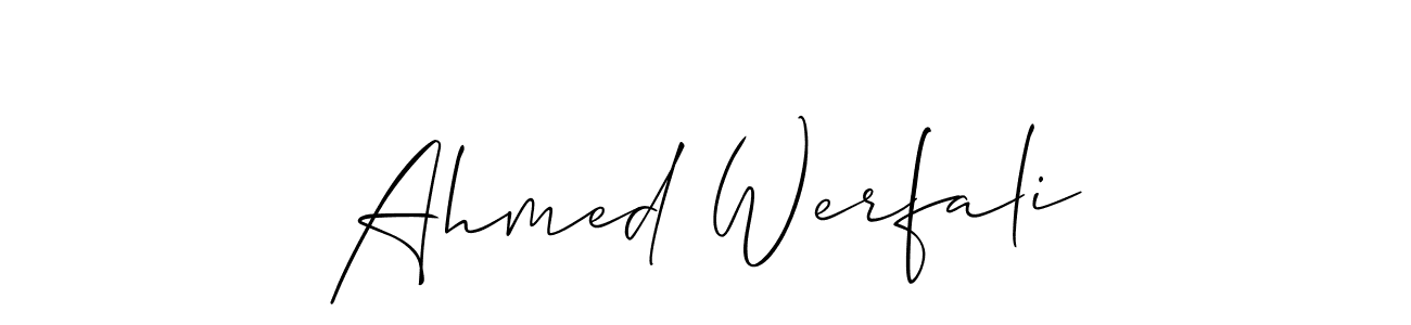 Design your own signature with our free online signature maker. With this signature software, you can create a handwritten (Allison_Script) signature for name Ahmed Werfali. Ahmed Werfali signature style 2 images and pictures png