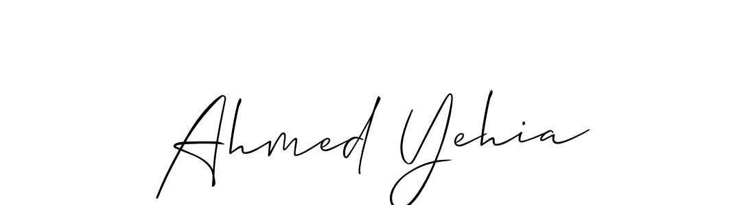 Also we have Ahmed Yehia name is the best signature style. Create professional handwritten signature collection using Allison_Script autograph style. Ahmed Yehia signature style 2 images and pictures png