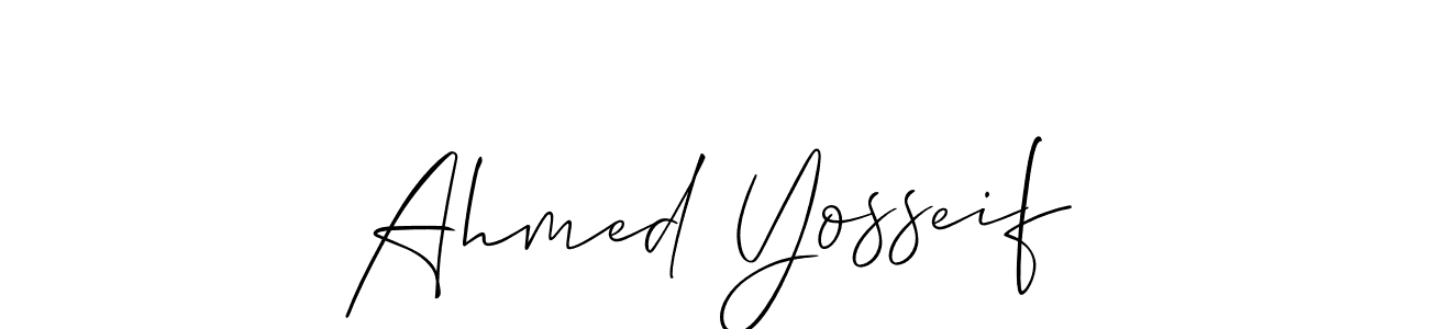 It looks lik you need a new signature style for name Ahmed Yosseif. Design unique handwritten (Allison_Script) signature with our free signature maker in just a few clicks. Ahmed Yosseif signature style 2 images and pictures png