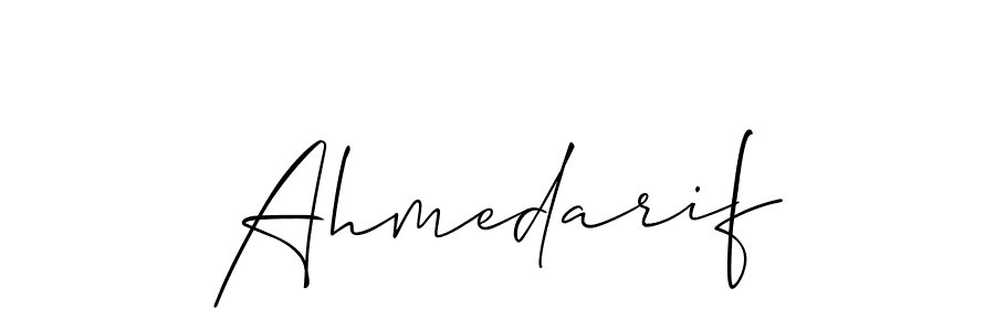 Use a signature maker to create a handwritten signature online. With this signature software, you can design (Allison_Script) your own signature for name Ahmedarif. Ahmedarif signature style 2 images and pictures png