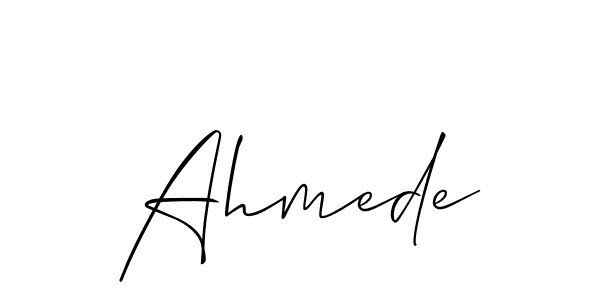 You should practise on your own different ways (Allison_Script) to write your name (Ahmede) in signature. don't let someone else do it for you. Ahmede signature style 2 images and pictures png