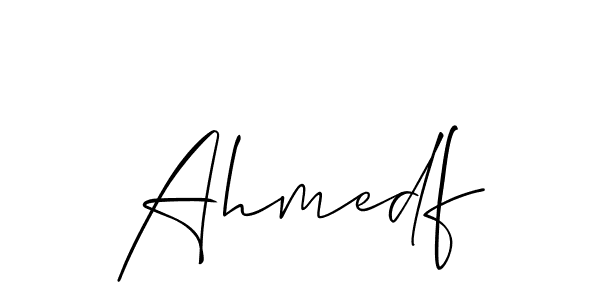 You should practise on your own different ways (Allison_Script) to write your name (Ahmedf) in signature. don't let someone else do it for you. Ahmedf signature style 2 images and pictures png